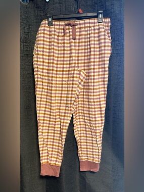 Old Navy Mauve and Mustard Plaid Joggers